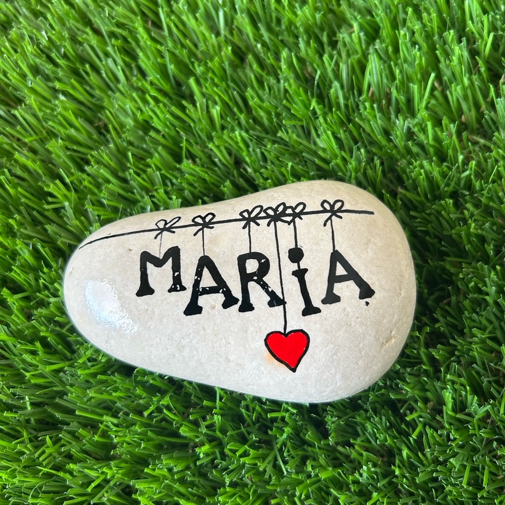 Personalized Stone with Heart Design